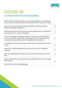 542 Partners Business Owner Checklist March 2020 1 pdf