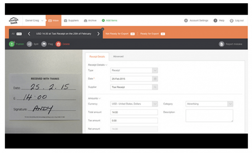 Receipt Bank Screenshot 1